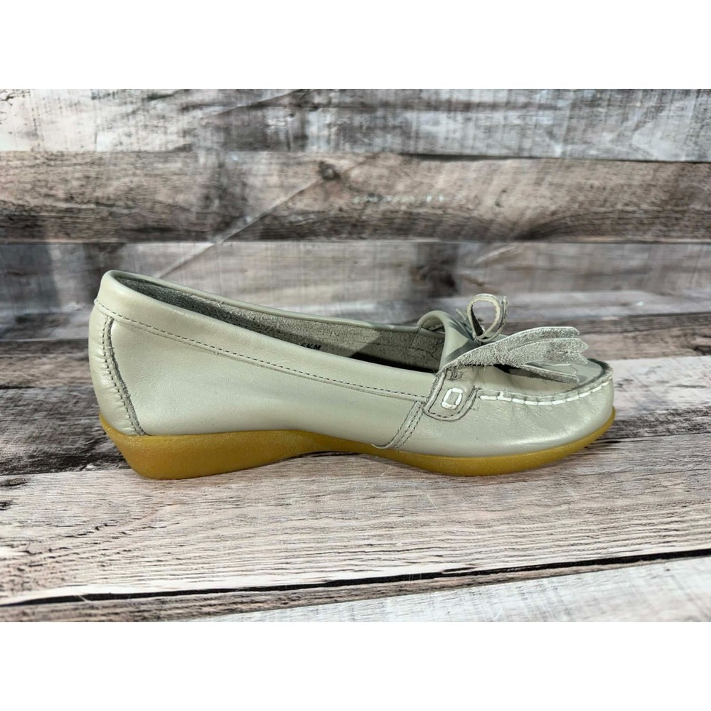 Vintage Bass Leather Tassel Loafers Shoes Women Gray Silver Size 5.5 - Picture 8 of 15